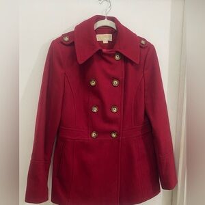 MICHAEL Michael Kors Red Pea Coat